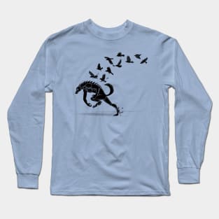 Werewolf Running from Ravens Long Sleeve T-Shirt